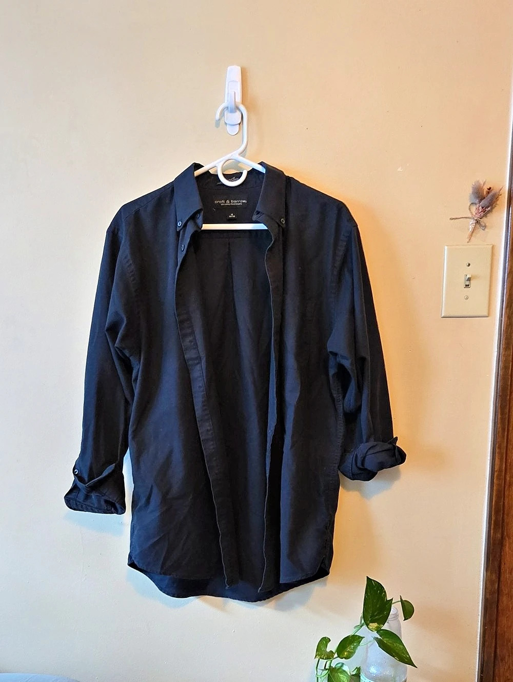 Croft & Barrow Wrinkle-Resistant Button-Down Shirt Black Size 16 32/33